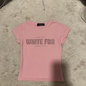 White Fox Boutique Pink Short Sleeve Tee